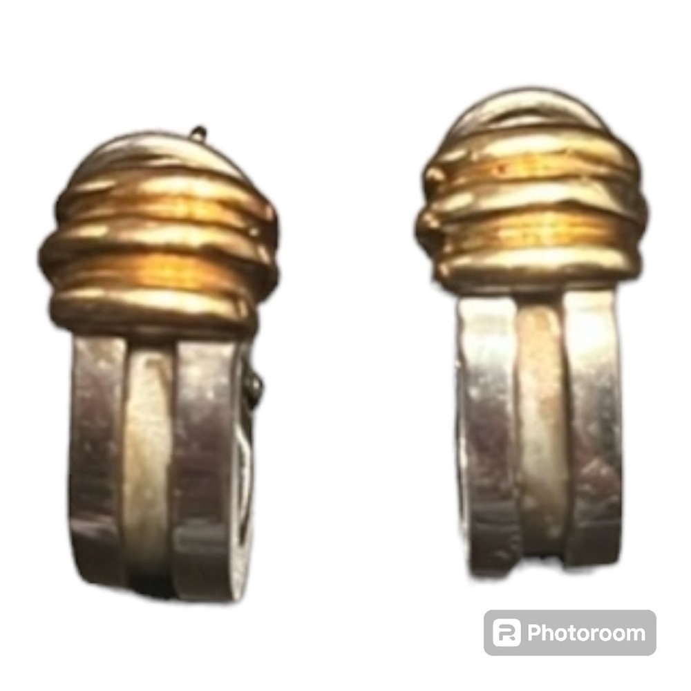 Tiffany & Co 18K+Sterling Silver 925, Vintage 1995 Atlas earrings